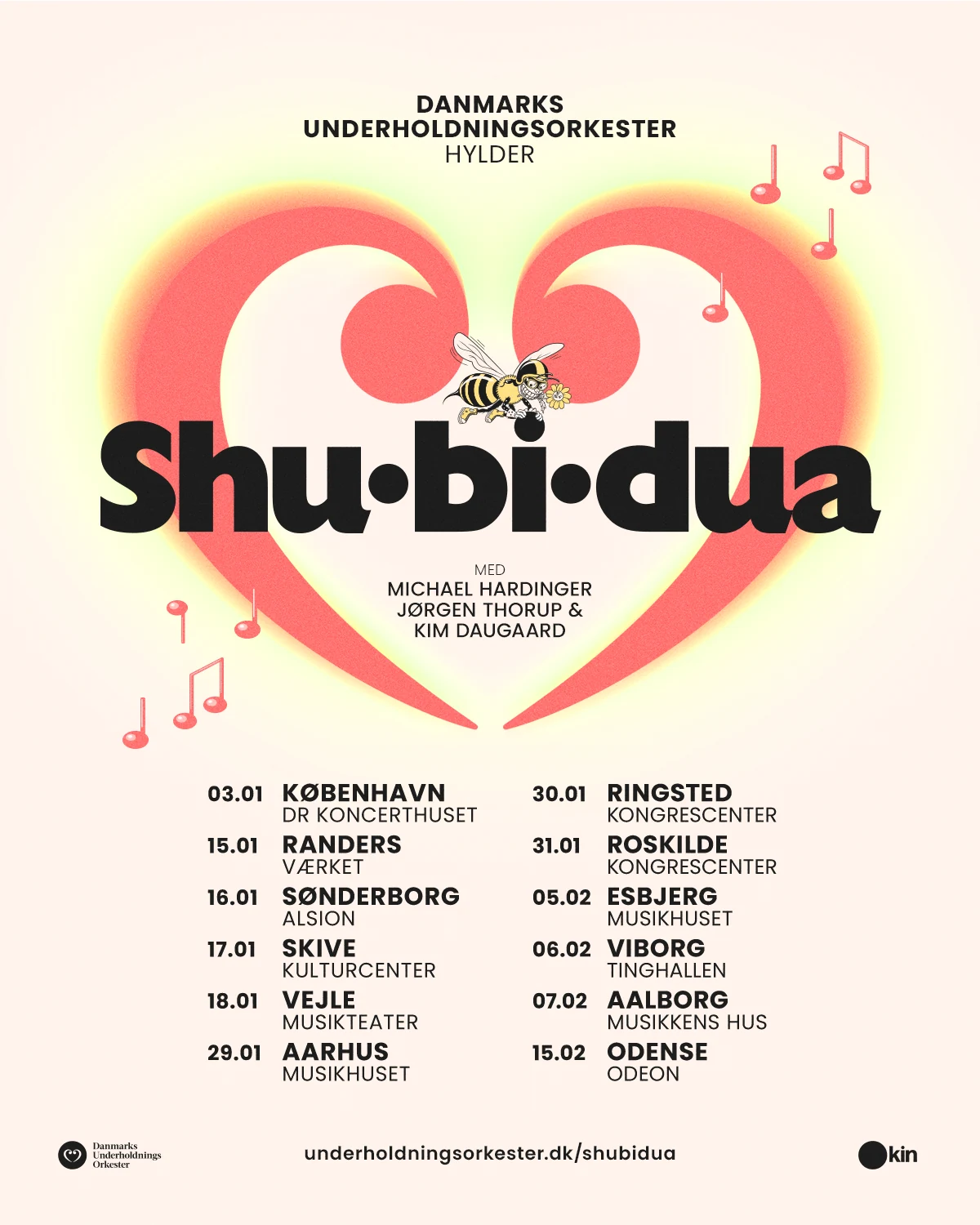 Danmarks Underholdningsorkester hylder Shu-bi-dua | turnéplakat