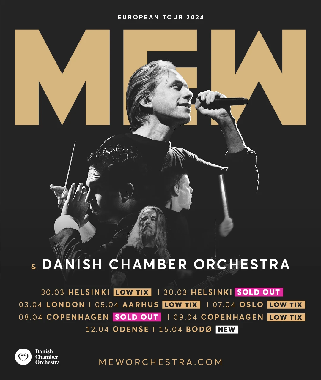 Mew & Danmarks Underholdningsorkester | turnéplakat